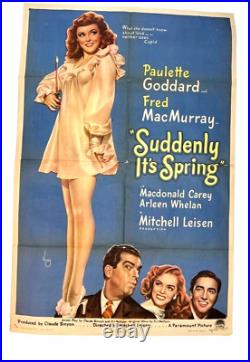 Vintage Movie Poster-Paulette Goddard & Fred MacMurray Suddenly It's Spring