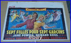 Vintage Movie Poster Seven Brides for Seven Brothers French Release 1950s