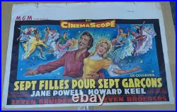 Vintage Movie Poster Seven Brides for Seven Brothers French Release 1950s
