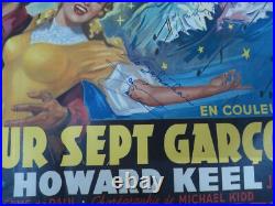 Vintage Movie Poster Seven Brides for Seven Brothers French Release 1950s