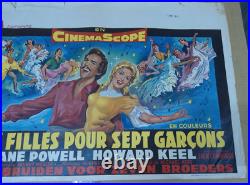 Vintage Movie Poster Seven Brides for Seven Brothers French Release 1950s