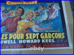 Vintage Movie Poster Seven Brides for Seven Brothers French Release 1950s