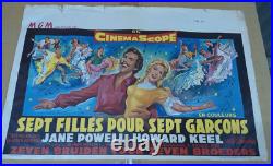 Vintage Movie Poster Seven Brides for Seven Brothers French Release 1950s