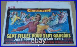 Vintage Movie Poster Seven Brides for Seven Brothers French Release 1950s