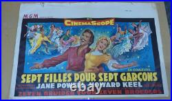 Vintage Movie Poster Seven Brides for Seven Brothers French Release 1950s
