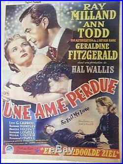 Vintage Movie Poster So Evil My Love Ray Milland Belgium