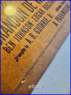 Vintage Original 1953 SHANE Movie Poster 14x16