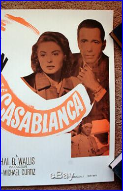 Vintage Original 1956 CASABLANCA Movie Poster Bogart Ingrid Bergman art film