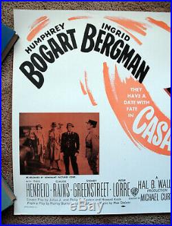 Vintage Original 1956 CASABLANCA Movie Poster Bogart Ingrid Bergman art film