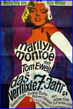 Vintage Original 1960s MARILYN MONROE 7 Year Itch Movie Poster Warhol art
