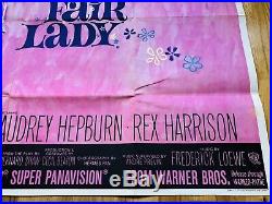 Vintage Original 1964 Audrey Hepburn MY FAIR LADY Uk Movie POSTER Folded 30x40
