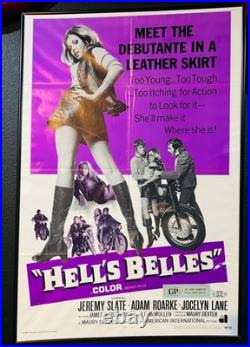 Vintage Original 1969/ Hell's Belles /Movie Poster/ Jocelyn Lane / 27x41