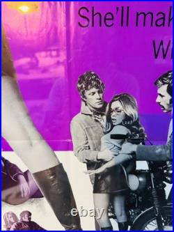 Vintage Original 1969/ Hell's Belles /Movie Poster/ Jocelyn Lane / 27x41