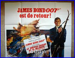 Vintage Original 1969 JAMES BOND 007 OHMSS Movie Poster 1sh Film ski alps art