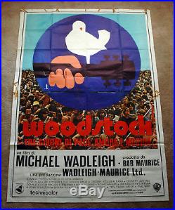 Vintage Original 1970 WOODSTOCK Movie Poster 1sh Film music rock art Hendrix