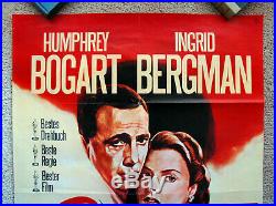 Vintage Original 1970s CASABLANCA Movie Poster Bogart Ingrid Bergman art film