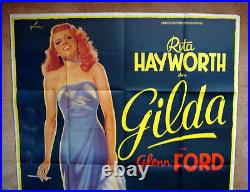 Vintage Original 1970s GILDA RITA HAYWORTH Movie Poster Film Noir Art 1sh