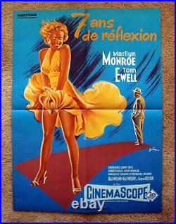 Vintage Original 1970s MARILYN MONROE 7 Year Itch Movie Poster Film Art 1sh