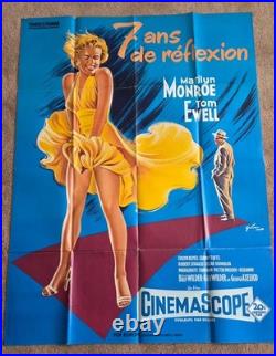 Vintage Original 1970s MARILYN MONROE SEVEN YEAR ITCH Movie Poster Film Art