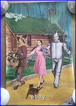 Vintage Original 1970s Wizard Of Oz Movie Print Yellow Brick Road Dorothy MGM