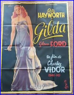 Vintage Original 1972 GILDA Rita Hayworth Movie Poster Noir Film Art 1sh