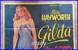 Vintage Original 1972 GILDA Rita Hayworth Movie Poster Noir Film Art 1sh