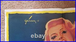 Vintage Original 1972 GILDA Rita Hayworth Movie Poster Noir Film Art 1sh