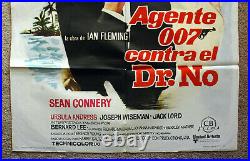 Vintage Original 1974 JAMES BOND 007 Dr No Movie Poster 1sh Film art