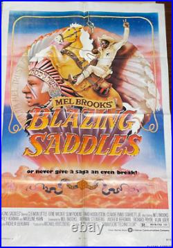 Vintage Original 1974 Mel Brooks Little Wilder Blazing Saddles 27 x 41 Poster