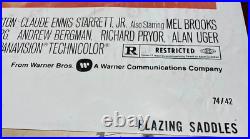 Vintage Original 1974 Mel Brooks Little Wilder Blazing Saddles 27 x 41 Poster