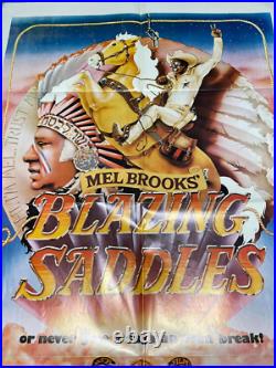 Vintage Original 1974 Mel Brooks Little Wilder Blazing Saddles 27 x 41 Poster