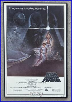 Vintage Original 1977 STAR WARS Movie Poster 27x41 Style A Framed