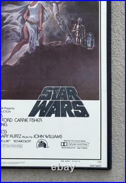 Vintage Original 1977 STAR WARS Movie Poster 27x41 Style A Framed
