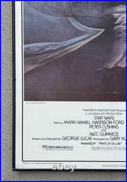 Vintage Original 1977 STAR WARS Movie Poster 27x41 Style A Framed
