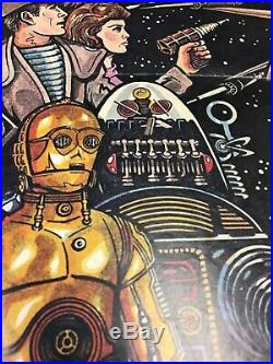 Vintage Original 1977 Star Wars Film Poster Michael Stein Groovy SciFi Fantasy