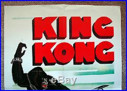 Vintage Original 1980s KING KONG Movie Poster 1sh Hollywood film art classic