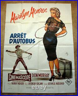 Vintage Original 1980s MARILYN MONROE BUS STOP Movie Poster Film Art 1sh