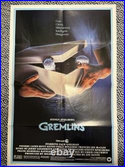 Vintage Original 1984 GREMLINS Movie Poster VF SPIELBERG DANTE