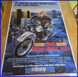 Vintage Original 1986 Dirt Bike Kid Movie Poster 26 X 40 Peter Billingsley Rare