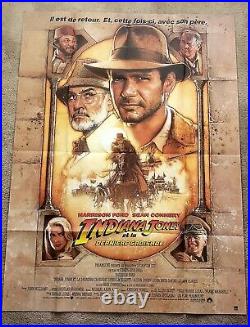 Vintage Original 1989 Indiana Jones and the LAST CRUSADE Movie Poster 1sh Film