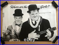 Vintage Original 1990s Laurel And Hardy Pinup Where Are The Girls Poster Comedy
