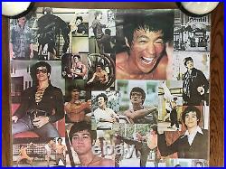 Vintage Original Bruce Lee Collage Poster Martial Arts Karate Movie Memorabilia