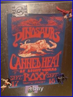 Vintage Original Dinosaurs And Canned Heat At The Roxy Poster 1982