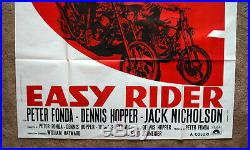 Vintage Original EASY RIDER Movie Poster Jack Nicholson motorcycle film art 1sh