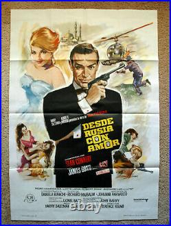 Vintage Original JAMES BOND 007 FROM RUSSIA WITH LOVE Movie Poster 1sh Film art