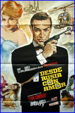 Vintage Original JAMES BOND 007 FROM RUSSIA WITH LOVE Movie Poster 1sh Film art
