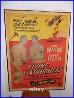 Vintage Original John Wayne Movie Poster Flying Leathernecks