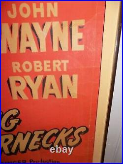 Vintage Original John Wayne Movie Poster Flying Leathernecks