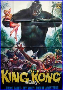 Vintage Original KING KONG FAY WRAY Movie Poster 1sh Hollywood Classic art