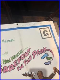 Vintage Original Movie Poster 1967/Barefoot In The Park/Redford & Fonda/27 x 41